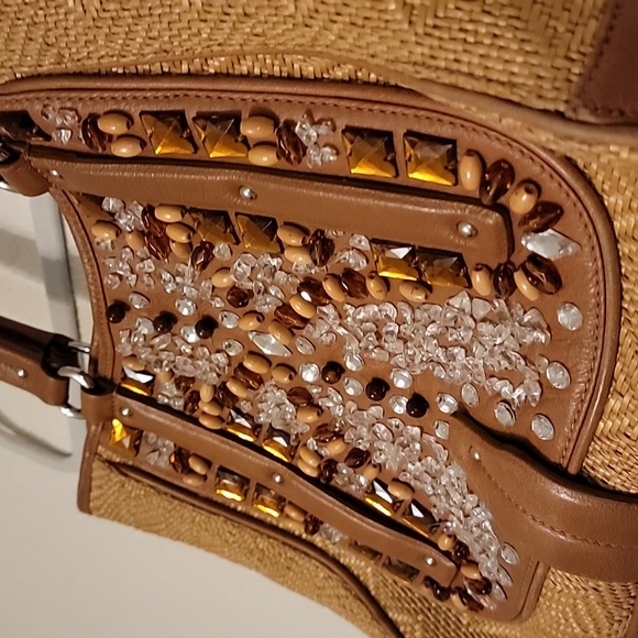 COLE HAAN Natural Sydney Straw & Leather Tan - Picture 11 of 13